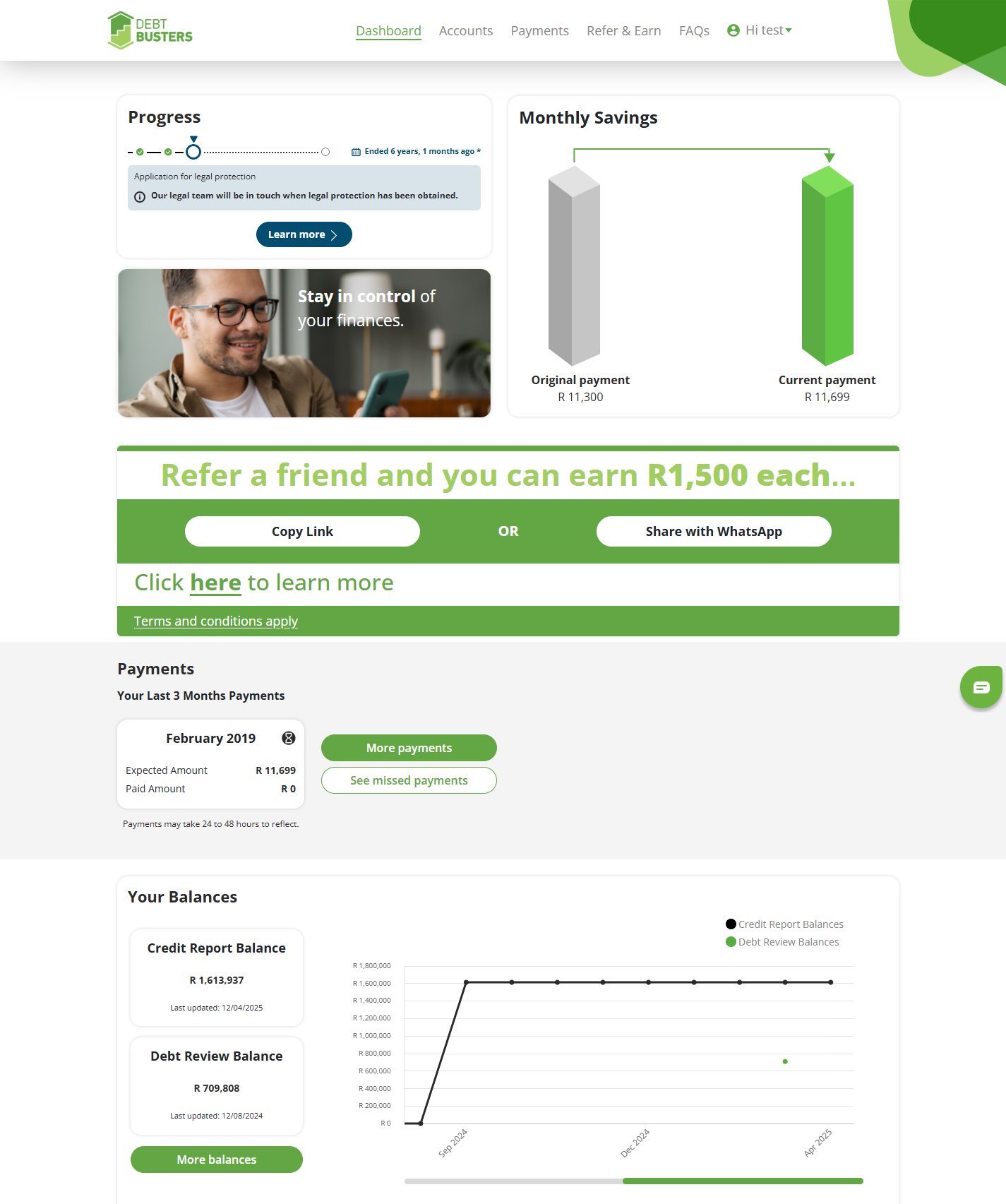 Platform.debtbusters.co.za Portal Dashboard(desktop) Cropped